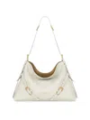 Givenchy Medium Leather Shoulder Bag With Adjustable Strap In White