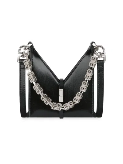 Givenchy Women's Micro Cut Out Bag In Box Leather With Chain In Black