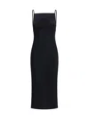 Givenchy Robe Mi-longue À Encolure Carrée In Black