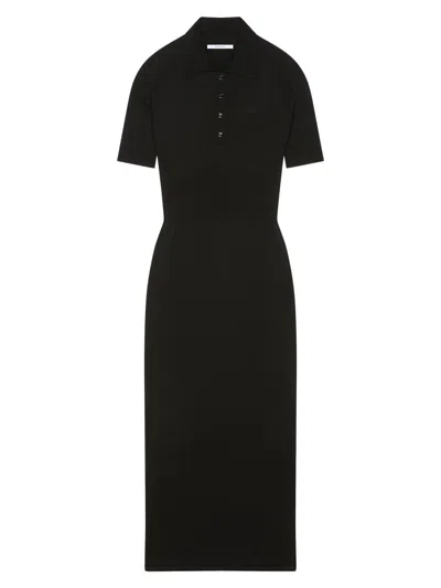 Givenchy Women's Midi Polo Dress In Second Skin Effect Knit In Black