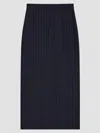 Givenchy Pinstripe-pattern Wool Midi Skirt In Blue