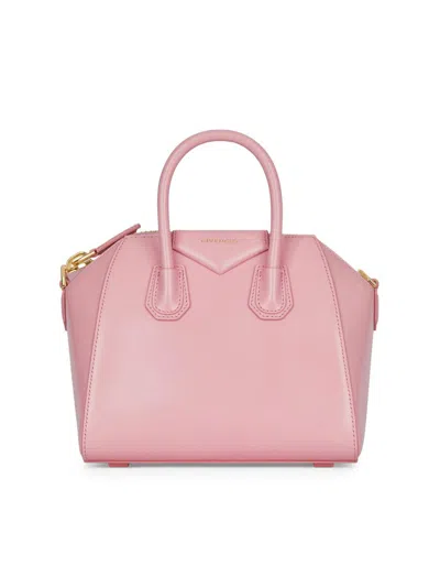 Givenchy Women's Mini Antigona Top Handle Bag In Box Leather In Pink