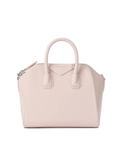 Givenchy Women's Mini Antigona Top Handle Bag In Box Leather In Pink