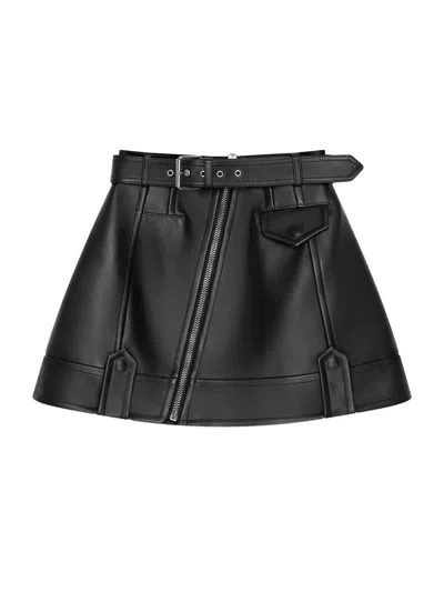 Givenchy Women's Mini Biker Skirt In Nappa Leather In Black