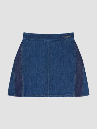 Givenchy Mini Jupe Cocoon En Denim Bleu Moyen In Blue
