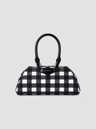 Givenchy Women's Mini Embroidered Antigona East West Bag In Black White