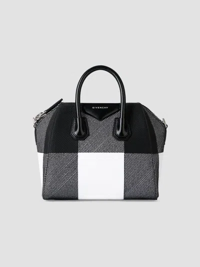 Givenchy Women's Mini Embroidered Antigona Top Handle Bag In Black White