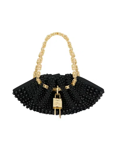 Givenchy Women's Mini Kenny Bag In Pearl Embroidered Silk In Black
