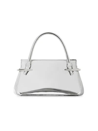 Givenchy Women's Mini Pinch Top Handle Bag In Mirror Effect Leather In Silver