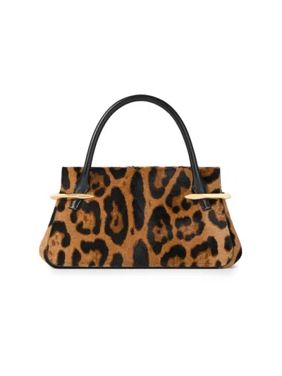 Givenchy Women's Mini Pinch Top Handle Bag In Pony Effect Leather With Leopard Pattern In Brown
