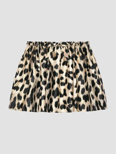 Givenchy Women's Mini Pleated Skirt In Leopard Jacquard In Multi