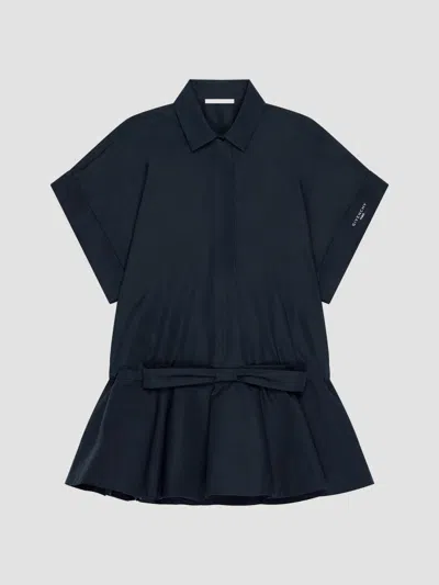 Givenchy Women's Mini Shirt Dress In Poplin With Bow In Blue