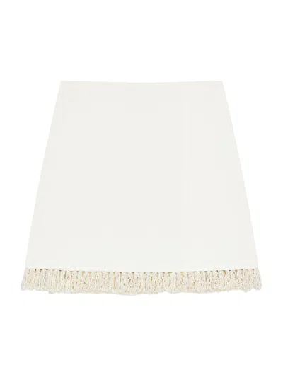 Givenchy Women's Mini Skirt In Knit With Embroidered Pearls In White