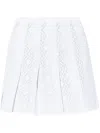 Givenchy Pleated Pointelle Knit Skirt With Ribbed Waistband In White