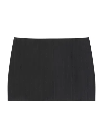 Givenchy Women's Mini Striped Skirt In Wool In Gray