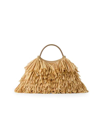 Givenchy Sac Cabas Nano Facet En Raphia Avec Franges In Brown