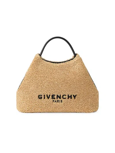 Givenchy Nano Facet Tote Bag In Sponge Raffia In Brown