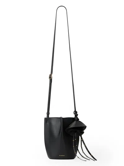 Givenchy Nano Snap Bucket Bag In Grained Leather In Black