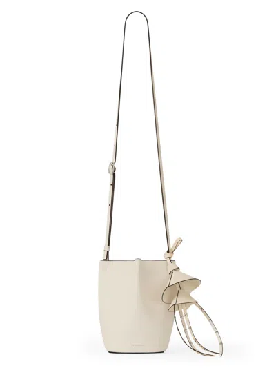 Givenchy Nano Snap Bucket Bag In Grained Leather In White