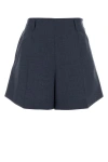 Givenchy Wool Shorts With Front Pleats And Pockets In Blue