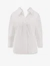 Givenchy Womens White Slashed Open-collar Cotton Shirt In White