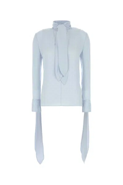 Givenchy Women Pastel Light Blue Silk Blouse