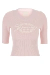 Givenchy Ribbed Crewneck Knitwear Half-length Sleeves In Pink