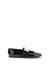 Givenchy Women Patent Leather Ballerinas With Maxi Logo Label In Black