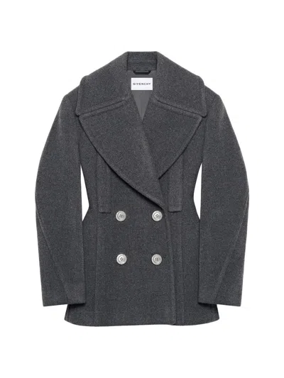 Givenchy Women's Pea Coat In Wool In Gray