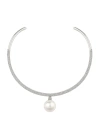 GIVENCHY WOMEN'S PEARL TORQUE NECKLACE IN METAL WITH PEARL AND CRYSTALS