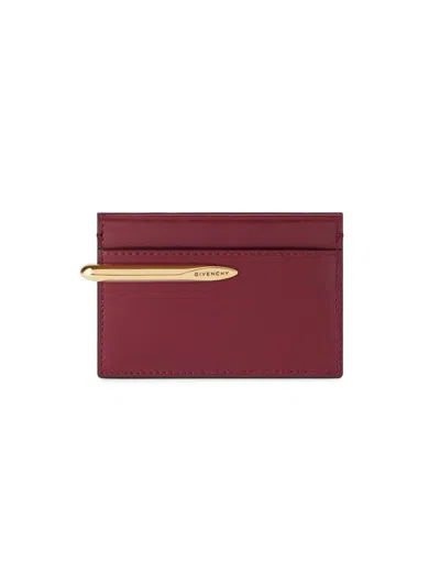Givenchy Women's Pinch Card Holder In Leather In Burgundy