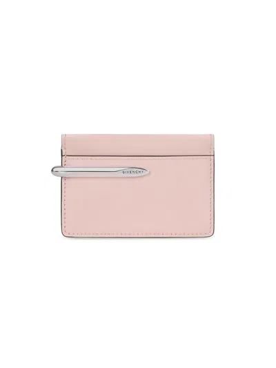 Givenchy Women's Pinch Card Holder In Leather In Pink