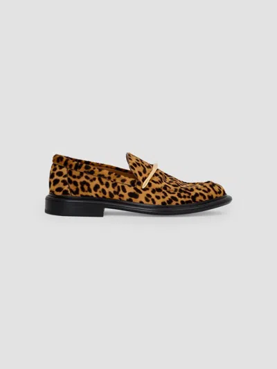 Givenchy Women's Pinch Loafers In Leopard-effect Pony Leather In Black Beige