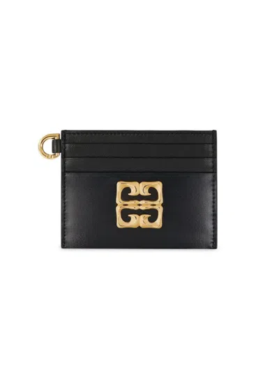 Givenchy Women's Plage 4g Card Holder In Box Leather In Black