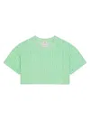 Givenchy Women's Plage Cropped T-shirt In 4g Cotton Towelling Jacquard In Green