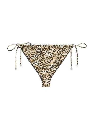 Givenchy Women's Plage Printed Bikini Bottom With 4g Detail In Beige Black