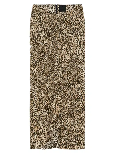 Givenchy Women's Plage Printed Draped Skirt In Beige Black