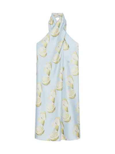 Givenchy Women's Plage Printed Dress In Silk In Blue Yellow