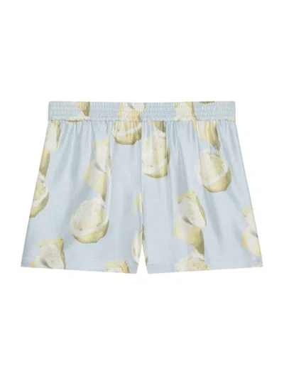 Givenchy Women's Plage Printed Shorts In Silk In Blue Yellow