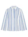 GIVENCHY WOMEN'S PLAGE SHIRT IN COTTON AND LINEN WITH 4G STRIPES