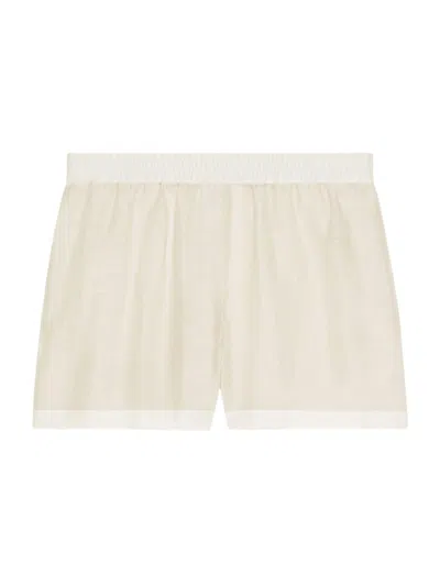 Givenchy Women's Plage Shorts In Silk And Linen In Ivory