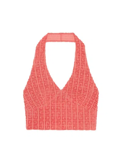 Givenchy Women's Plage Top In 4g Cotton Towelling In Coral