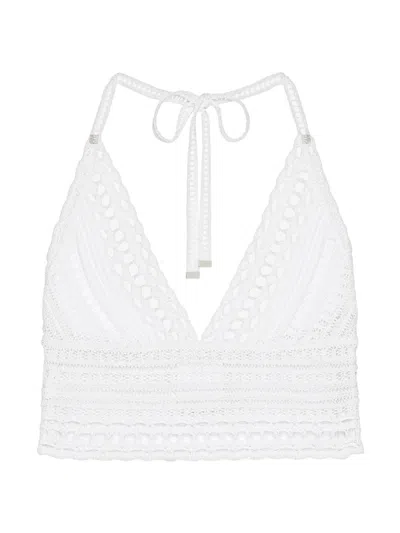 Givenchy Women's Plage Top In Crochet With 4g Detail In White