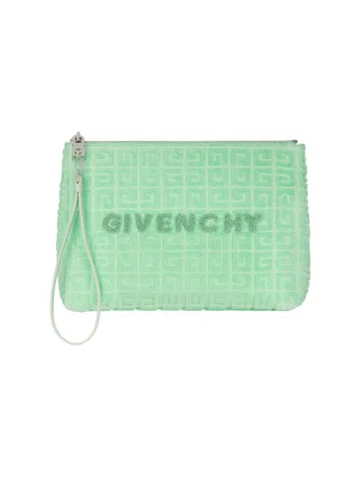 Givenchy Women's Plage Travel Pouch In 4g Cotton Towelling In Green
