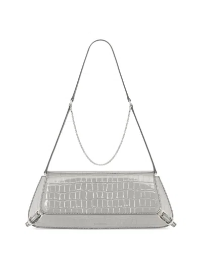 Givenchy Women's Plage Voyou Shoulder Bag In Crocodile Effect Leather In Light Silvery
