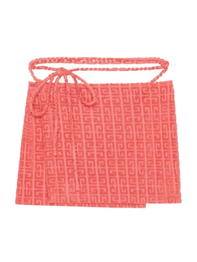 Givenchy Women's Plage Wrap Skirt In 4g Cotton Towelling In Coral
