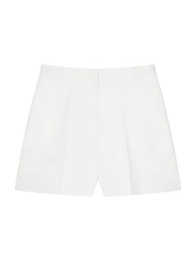 Givenchy Women's Pleated Back Shorts In Cotton In White