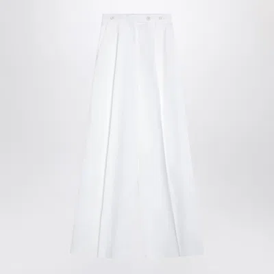 Givenchy Women's Pleated Cotton Trousers In White