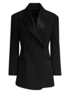 Givenchy Double-breasted Silk-blend Satin-trimmed Wool-twill Blazer