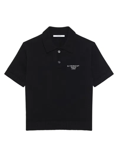 Givenchy Women's Polo In Wool And Cashmere With Paris 1952 In Black